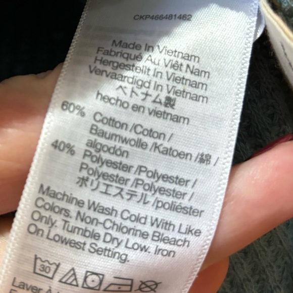 Madewell Cotton Blend Waffle Knit V-Neck Long Sleeve Sweater - Picture 6 of 7